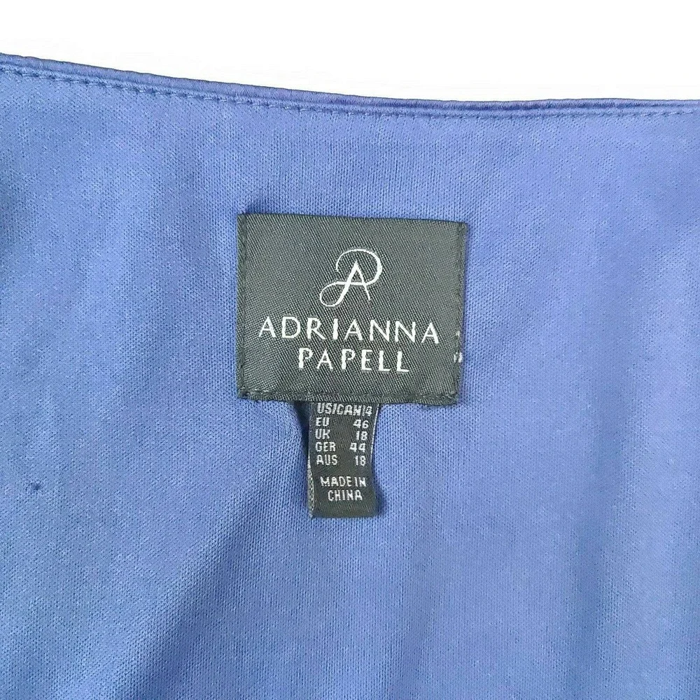 Adrianna Papell Dress 4 Periwinkle Sleeveless Wrap